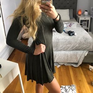 green/grey skater dress